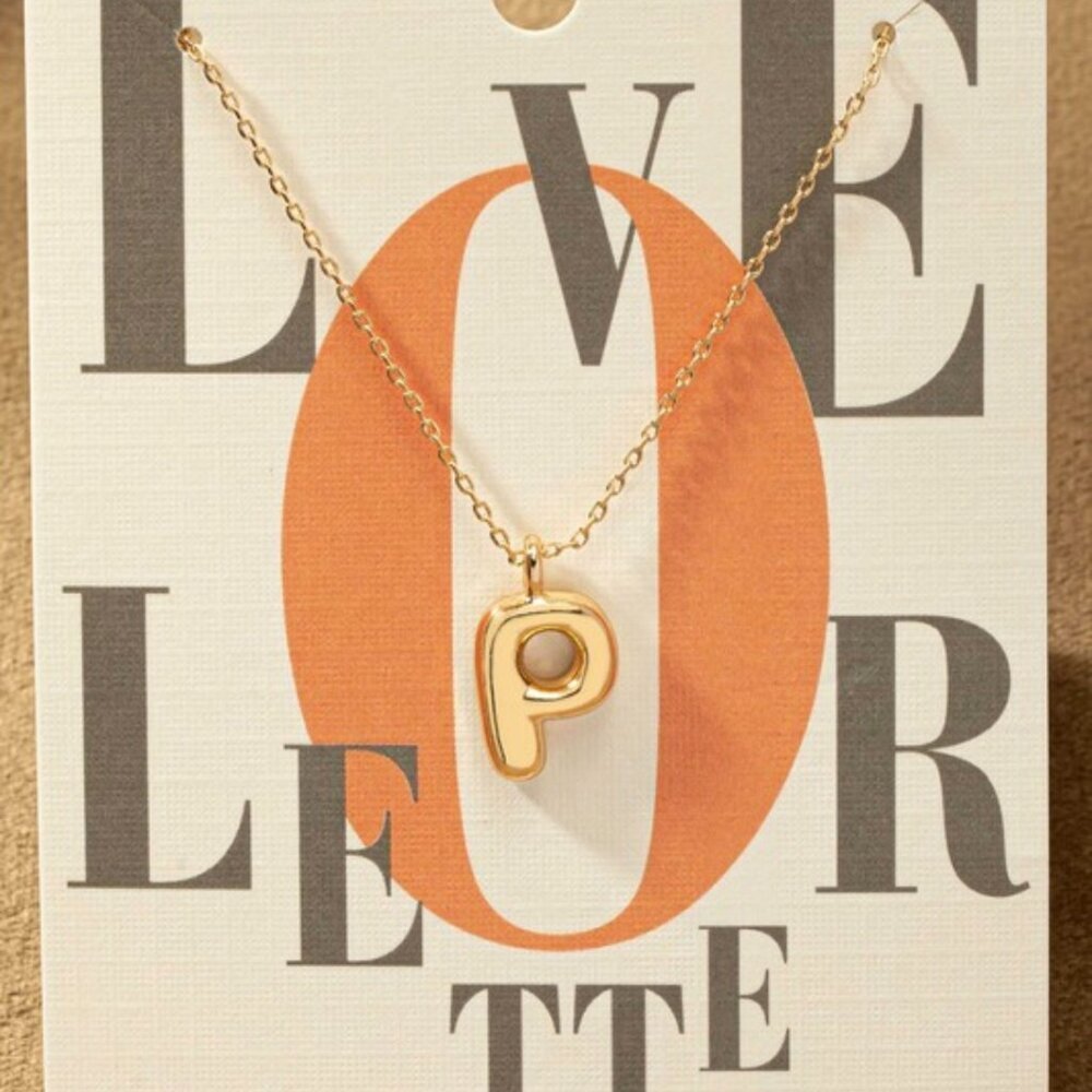 P BUBBLE LETTER NECKLACE